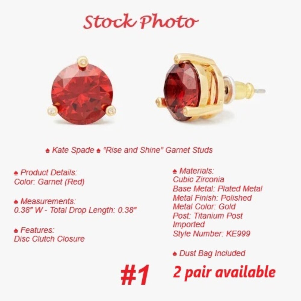 Kate Spade ♠️Rise & Shine Studs Bundle of 3 - Picture 3 of 12